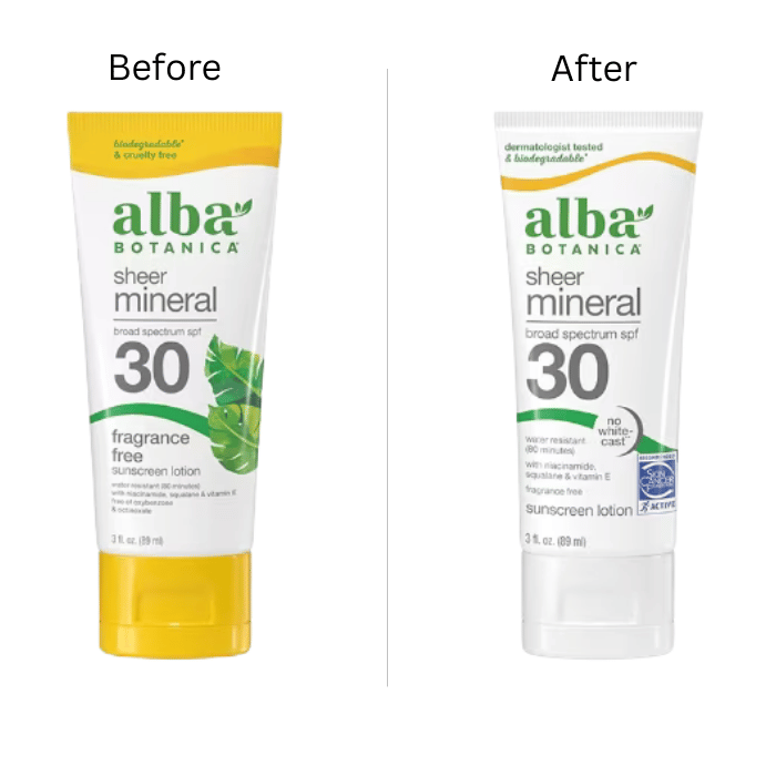 Alba Botanica Sensitive Mineral Sun ScreenProtection, SPF 30, Fragrance Free, 4 Oz